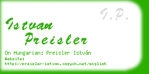 istvan preisler business card